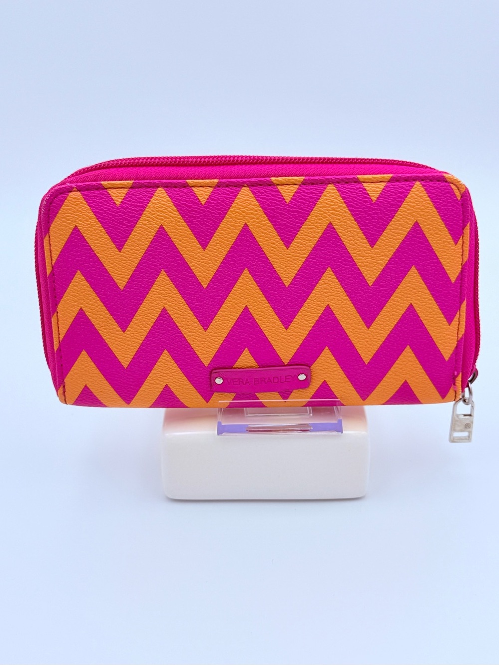 Vera Bradley Hot Pink & Orange Chevron Zip Wallet
